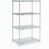 Nexelate® Silver Epoxy Wire Shelving Starter Unit - 5 Tier - 42"W x 18"D x 74"H