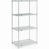 Nexel® Poly-Z-Brite® Wire Shelving Starter Unit - 5 Tier - 24"W x 21"D x 74"H