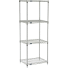 Nexelate® Silver Epoxy Wire Shelving Starter Unit - 5 Tier - 24"W x 24"D x 74"H