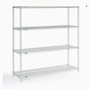 Nexelate® Silver Epoxy Wire Shelving Starter Unit - 5 Tier - 54"W x 24"D x 74"H
