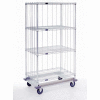 Nexel® 60"L Rods & Clips (3 Rods, 12 Clips) For Solid Shelving Units - Chrome