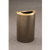 Glaro 14 Gallon Half Round Waste Receptacle, Satin Black/Satin Brass - 1891-BK-BE