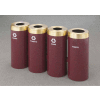 Glaro Value Recyclepro 4 Unit Satin Black/Satin Aluminum (4) 15 Gal Bottle/Paper/Waste/Can - 1242-4