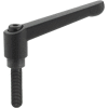 J.W. Winco 8T25A04K Zinc Die Cast Adjustable Lever w/ Steel Components - 1/2-13 x .98 Stud