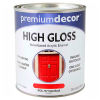 Premium D&eacute;cor Waterborne Acrylic Enamel, Gloss Finish, Hot Red, Quart - 705204