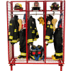 Red Rack™ Freestanding Gear Storage Rack Locker, Single Sided, Three 24" Sections, Red