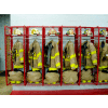 Red Rack™ Wall Mounted Gear Storage Rack Locker, Single Sided, Four 20" Sections, Red