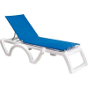 Grosfillex® Calypso Sling Chaise - Blue Sling / White Frame (Sold in Pk. Qty 2) - Pkg Qty 2