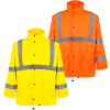 GSS Safety 6001 Class 3 Rain Coat with 2 Patch Pockets, Lime, S/M