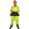 GSS Safety 6803 Class E Premium Waterproof Rain Pants, Lime with Black Bottom, L/XL
