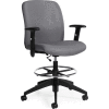 Global™ Truform Mid Back Drafting Stool with Armrest - Fabric - Slate