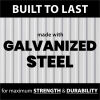 Hanover Galvanized Steel Rectangular Raised Garden Bed with Border, 44"D x 63.8"W x 30"H, Gray