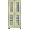 Hallowell 425S24EVMA 400 Series Ventilated Door Mobile Storage Cabinet 48x24x72 Parchment, Assembled