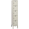 Hallowell Five Tier 5 Door Premium Steel Locker, 12"Wx12"Dx12"H, Tan, Unassembled
