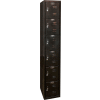 Hallowell Six Tier 6 Door Black Tie Steel Locker, 12"Wx18"Dx12"H, Black, Unassembled