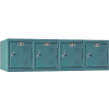 Hallowell Single Tier 4 Door Premium Wall Mount Locker, 12"Wx18"Dx14-3/4"H, Dark Gray, Unassembled