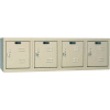 Hallowell Single Tier 4 Door Premium Wall Mount Locker, 12"Wx18"Dx14-3/4"H, Tan, Assembled