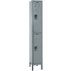 Hallowell U1518-2A Premium Locker Double Tier 15x21x36 2 Doors Assembled - Dark Gray