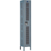 Hallowell Single Tier 1 Door Heavy-Duty Ventilated Locker, 18"Wx21"Dx72"H, Dark Gray, Assembled