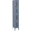 Hallowell U1888-2HDV Heavy-Duty Ventilated Locker Double Tier 18x18x36 2 Doors Unassembled Dark Gray