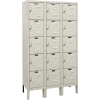 Hallowell Five Tier 15 Door Premium Steel Locker, 12"Wx12"Dx12"H, Tan, Assembled