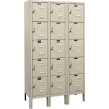 Hallowell Five Tier 15 Door Premium Steel Locker, 12"Wx15"Dx12"H, Tan, Assembled