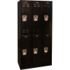 Hallowell Double Tier 6 Door Black Tie Steel Locker, 12"Wx18"Dx36"H, Black, Unassembled