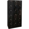 Hallowell Six Tier 18 Door Black Tie Steel Locker, 12"Wx18"Dx12"H, Black, Assembled