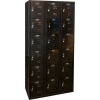 Hallowell Six Tier 18 Door Black Tie Steel Locker, 12"Wx18"Dx12"H, Black, Unassembled