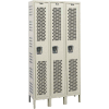 Hallowell Single Tier 3 Door Heavy-Duty Ventilated Locker, 18"Wx21"Dx72"H, Tan, Unassembled