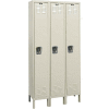 Hallowell Single Tier 3 Door Premium Steel Locker, 18"Wx24"Dx72"H, Tan, Unassembled