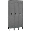 Hallowell Ready-Built Single Tier 3 Door Steel Locker, 12"Wx12"Dx72"H, Dark Gray, Assembled