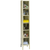 Hallowell Six Tier 6 Door Safety-View Locker, 12"Wx18"Dx12"H, Tan, Assembled