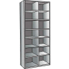 Hallowell 5525-18HG Hi-Tech Parts Bin Unit 36"W x 18"D x 87"H Gray Starter 14 Bins