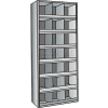 Hallowell 5536-12HG Hi-Tech 21 Bins Parts Bin Unit 36"W x 12"D x 87"H Gray Starter