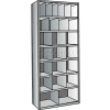 Hallowell A5534-18HG Hi-Tech Parts Bin Unit 36"W x 18"D x 87"H Gray Add-on 24 Bins