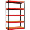 Hallowell FKR362478-5S-W-BR-HT Fort Knox Rivetwell Shelving Unit w/ Particle Board Deck, 36x24x78