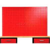 Fort Knox Pegboard, 72"W x 0.75"D x 44.25"H, Red