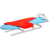 Deluxe Tabletop Ironing Board w/Retractable Iron Rest, White Frame/Aqua Blue Cover, 0.6MM Wood Top