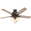 Hunter Fan Co. 52" Donegan Ceiling Fan With Three Lights & Onyx Bengal Finish