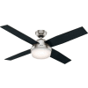 Hunter Fan 52" Dempsey with Light Ceiling Fan with Light and Handheld Remote 59216 - Brushed Nickel