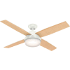 Hunter Fan 52" Dempsey with Light Ceiling Fan with Light and Handheld Remote 59217 - Fresh White