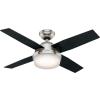 Hunter Fan 44" Dempsey with Light Ceiling Fan with Light and Handheld Remote 59245 - Brushed Nickel