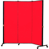 Healthflex Portable Medical Privacy Screen, 3-Panel, Primary Red