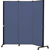 Healthflex Portable Medical Privacy Screen, 3-Panel, Vinyl Blue Tide