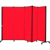 Healthflex Portable Medical Privacy Screen, 5-Panel, Primary Red