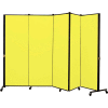 Healthflex Portable Medical Privacy Screen, 5-Panel, Primary Yellow