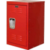 Hallowell Single Tier 1 Door Kid Mini Locker, 15"Wx15"Dx24"H, Relay Red, Unassembled