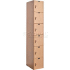 Hallowell HPL1282-6A-TE AquaMax Plastic Locker, Six Tier, 1 Wide, 12x18x12, Taupe Body & Doors