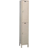 Hallowell ValueMax Double Tier 2 Door Locker, 12"Wx18"Dx36"H, Tan, Unassembled